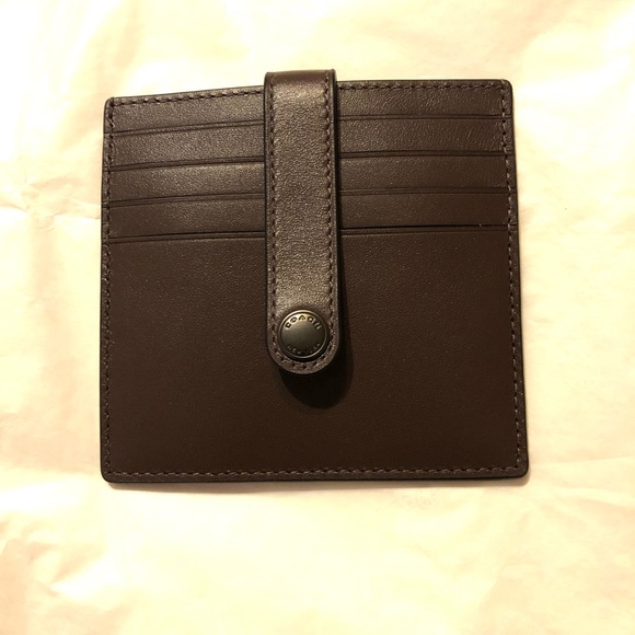 AUTHENTIC NWT COACH HERITAGE CARD CASE STYLE C3162 - QB/DARK TEAK - Picture 1 of 8